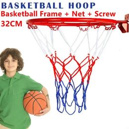 32cm Heavy Duty Basketball Hoop Sets Polypropylene Wall Mounted Ring Goal Rim Hangin Basket Net In Outdoor Sport Kids Toy 240103