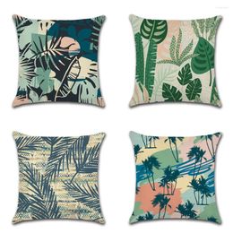 Pillow Sofa Decorative Cover Tropical Plant Leaf Pillowcase Abstract Green Throw Home Decor Pillowcover