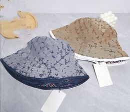 High-end Bucket Hat Women's Letter Printing Bucket Hat Outdoor All-Matching Flat Top Sun Protection Sun HatS