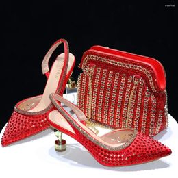 Dress Shoes Est 2024 Diamond Opend Toe Matchin Purse Anklet Design High Heel Women's Sandals Suitable For Wedding Party