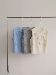 Women's T Shirts Spring And Summer Three-dimensional Handmade Star-moon Hook Cashmere Knitted Vest