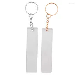 Keychains 600Pcs Acrylic Keychain Blank With Rings For Vinyl Clear Key Chains Rectangle Blanks DIY Crafts And Project