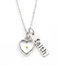 Pendant Necklaces VILLWICE Faith As Small A Mustard Seed Necklace Stainless Steel Chain Inspirational Jewelry Gift3346022