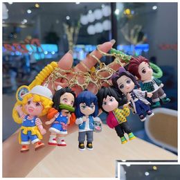 Decompression Toy 6 Styles Cute Keychain Charm Key Ring Lovely Japanese Classic S Doll Couple Students Personalised Creativ Drop Del Dh7K5