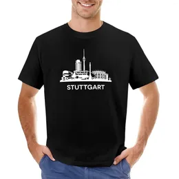 Men's Polos Stuttgart Skyline White T-Shirt Plus Size Tops Custom T Shirts