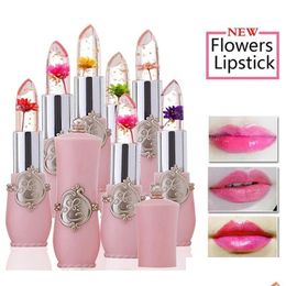 Lipstick Moisturiser Lip Gloss Transparent Jelly Flower Temperature Colour Change Waterproof Makeup Balm Drop Delivery Health Beauty L Dhn3H