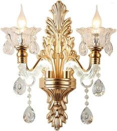 Wall Lamp Crystal Sconces Alloy Double Head Pendant Bathroom Mirror Light For Living Room Bedroom Stairway