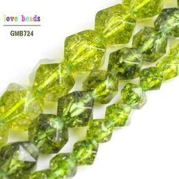 Rings Natural Stone Beads Faceted Peridot Round Loose Beads for Jewelry Making Bracelet 6/8/10mm 15inches