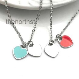 10mm Blue Heart Necklace Woman Stainless Steel Pink Green Pendant Jewellery Valentine Day Christmas Gifts for Girlfriend Wholesale8V99XLSJXLSJ