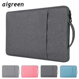 Brand Aigreen Handbag Laptop Bag 111213.31415.415.6 Inch Waterproof Case For Macbook Air Pro M 1 Computer Notebook Portable 240104