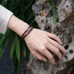 Strand Xiaoye Purple Sandalwood Male And Female Hand Bracelets With Barrel Shaped Two Circle Buddha Beads Transport Couple Bracelet