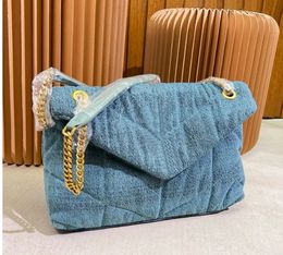 Cowboy Cloud Bag Washing Denim Chain Handbag Crossbody Bag Women Flap Messenger Purse Fashion