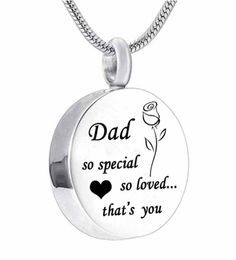 So special so loved that039s you Stainless Steel round Shape mum Cremation Urn Necklace Locket Pendant Ash Jewelry for Men Wome2229513