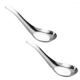 Spoons 2 Pcs Tablespoon Restaurant Scoop Serving Utensils Porridge Soup Cereal Silverware Exquisite