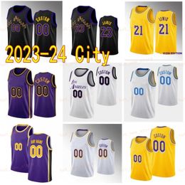 Men Women City Basketball Austin Reaves Jersey 15 LeBron James 23 Rui Hachimura 28 DAngelo Russell 1 Gabe Vincent 7 Earned Classic