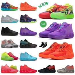 with Shoe Box Ball Lamelo Shoes Mb.01 Lo Basketball Shoe 1of1 Queen City Rick and Rock Ridge Red Buzz City Galaxy Sky Blue Unc Iridescent