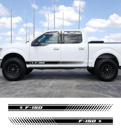 2PCS For F150 F-150 Stylish Car Door Side Skirt Stickers Body Decals Racing Stripe Auto Exterior Decor Accessories7323582