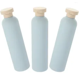 Storage Bottles 3 Pcs Light Blue Flip-top Lotion Bottle 260ml Shower Gel Shampoo Plastic Travel