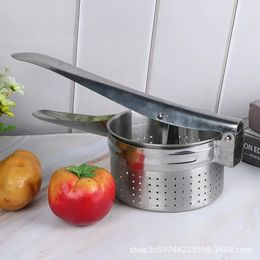 Stainless steel kitchen water squeezer hand pressure dehydrator juice mud tool 240104