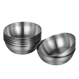 Plates ONZON 8pcs Stainless Steel Sauce Dishes Dipping Bowls Round Seasoning Dish Saucer Appetizer