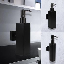 Liquid Soap Dispenser Tower Shampoo Dispensers Stainless Steel And Lotion Hand Press Black Bathroom Accessories Wall Mounted