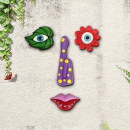 Garden Decorations Tree Face Decor Easy To Use Colourful Funny Faces Creative For Trees Yard
