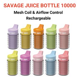 Original Savage vape Juice Bottle vape 10000 puffbar E cigarette disposable vape pen 22ml Airflow Control Mesh Coil Einweg Vape 10000 puffs bang vape wholesale