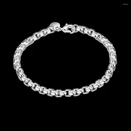 Charm Bracelets 2024 Fashion Jewellery 925 Sterling Silver Round Lattice Chain Bracelet For Women Men Wedding Engagement