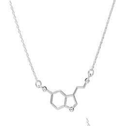 Necklaces 1 Chemical Molecar Structure Pendant Necklace Forma 5ht Geometric Exquisite Nurse Simple Lucky Woman Mother Men039s Dhws8