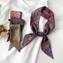 Scarves Spring And Autumn Narrow Slender Strip Fashion Small Silk Scarf Female Tie Head Handbag Foreign Style Belt Streamer Suit