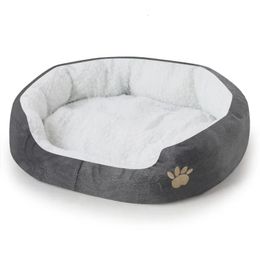 Puppy Sleeping Cushion Blanket Round or Elliptical Fleece Bed Suitable for Cats Puppies Dog House Soft Nest Cat Baskets 240103