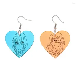 Dangle Earrings Japanese Cartoon Character Fashion Jewelry Sister Gifts Heart Shape Acrylic Drop Earring