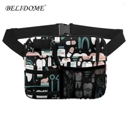 Waist Bags BELIDOME Multi-Pocket Pouch Teeth Cartoon Printing Women Bag Fanny Pack For Physician Assistants Pharmacists