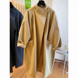 Women's Trench Coats Long Windbreaker Coat For Women Tops Overcoat Casual Jackets Korean Style Loose Outerwear Turndown