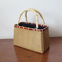 Evening Bags Vintage Handmade Rattan Bag Japanese Literary And Artistic Bamboo Tea Ceremony Contains Handicraft Handbag