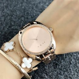 Brand Watches for women Lady Girl crystal Big letters style Metal steel band Quartz wrist Watch M572914