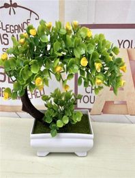 Artificial Green Plants Bonsai Plastic Fake Flowers Small Tree Pot Plant Potted Ornaments For Home Table Garden Decoration 5284117244974