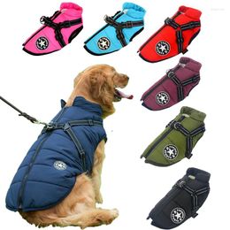 Dog Apparel Winter Warm Fleece Coat Waterproof Jacket For Medium Large Dogs Out Skiing Rushing Labrador Pet Clothes