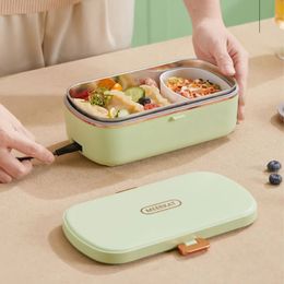 900ml Electric Lunch Box Water Free Heating Bento Box Stainless Steel Food Warmer Portable Thermal Boxes For Office School 220V 240103