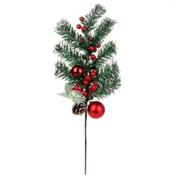 Decorative Flowers Red Berry Stems Artificial Pine Picks For Christmas Tree Decorations Flower Arrangements