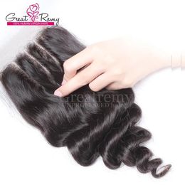 Wefts new arrival top lace closure brazilian virgin hair 3 part 44 hair pieces loose wave hair extension natural Colour dyeable fast ship