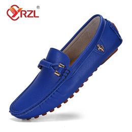 YRZL Loafers for Men Handmade Moccasins Men Flats Casual Leather Shoes Luxury Comfy Mens Loafers Size 48 Shoes for Men 240104