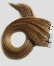 Grade 8a brazilian hair skin weft tape hair extensions unprocessed virgin brazilian hair 100g 40pcs7988376