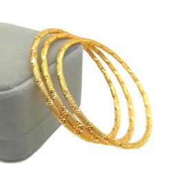 3pcs 3mm Thin Bangle Bracelet Women Jewellery Gift 18k Yellow Gold Filled Classic Female Accessories8976236