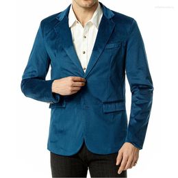 Men's Suits Jacket V-neck Lissom Velvet Soft Solid-coloured Coat Wedding Formal Wear Light Business