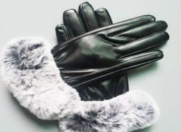 2021 Design Women039s Gloves for Winter and Autumn Cashmere Mittens Gloves with Lovely Fur Ball Outdoor sport warm Winter Glove4433454