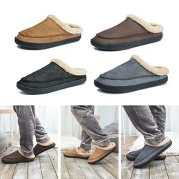 Men Slippers Winter Big Size 4950 Comfort Warm For Male Antiskid Short Plush Home Soft Slip On Shoes 240104