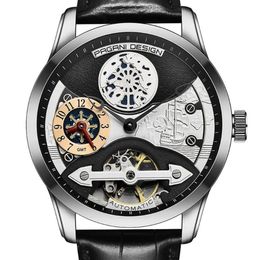 43 mm Pagani design black dial Luxury men's casual fashion Black Leather strap men's automatic mechanical watches260G