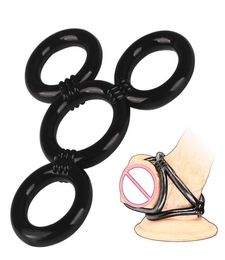 Quadruple Lock Semen Cock Rings Penis Massage Masturbation sexy Toys For Men Testicle Ball Stretcher Cage Delay Time6305107