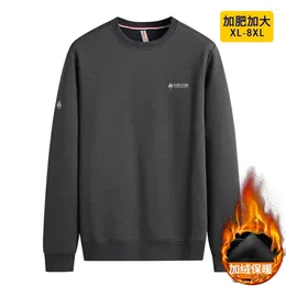 Men's Hoodies Fashion Men Pullover O-neck Fat Autumn Mens Large Size 8XL Sweatshirts Plus Casual Solid Street Wear